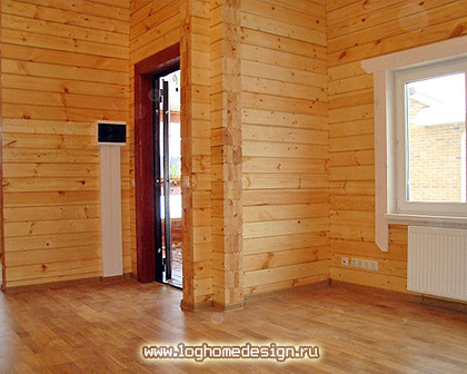 Laminated Logs Cottage Interior